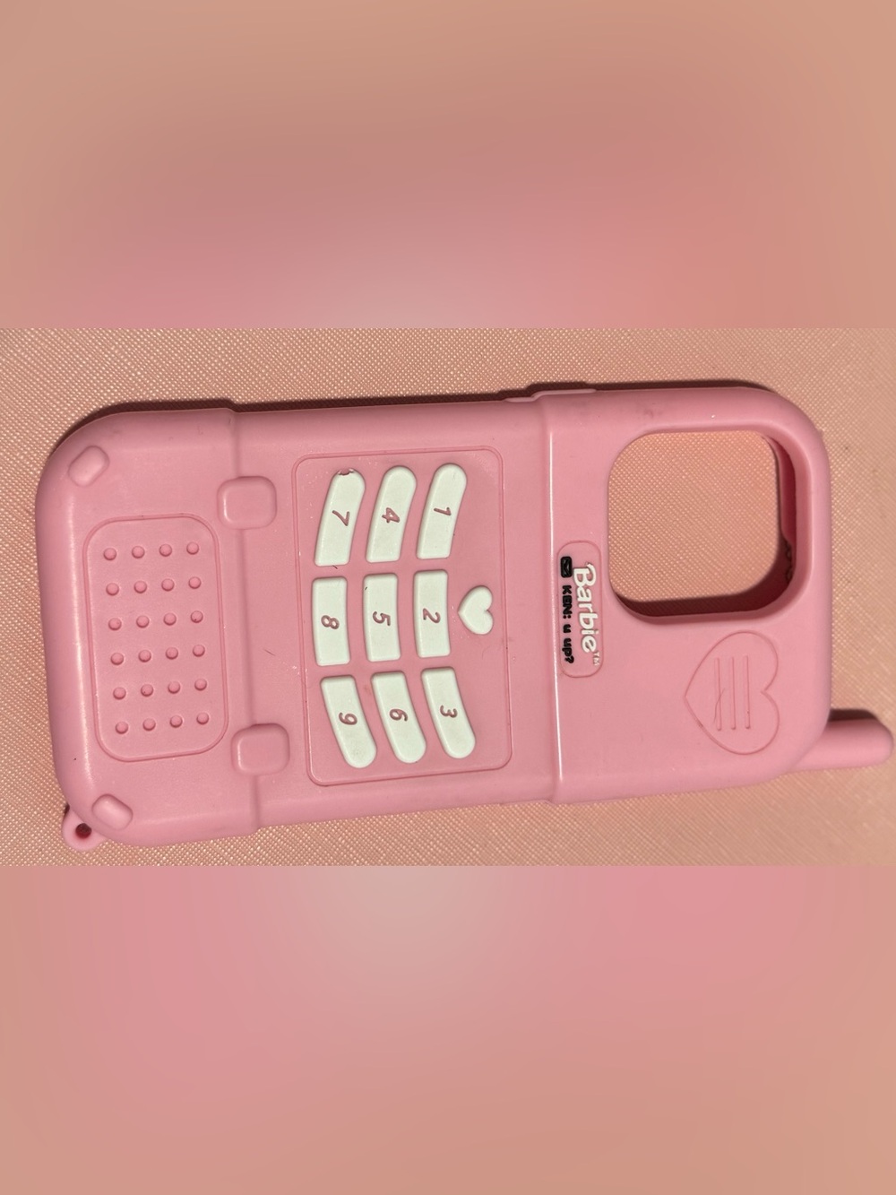 iPhone 13Pro
Barbie Pink Silicone Phone Case with White Keypad Accents